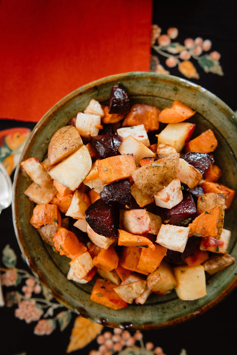 Herbed Roasted Root Vegetables (Vegan)
